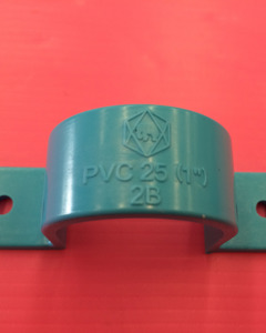 Blue PVC Saddle Clip-WS B 25 (1 ") (pipe clamp)